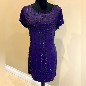 Purple sheath mini dress